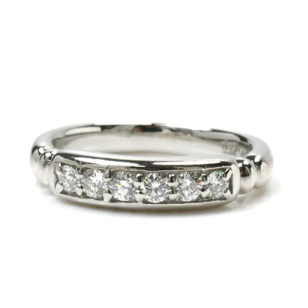 CELINE Pt900 Platinum Ring Diamond 0.32ct 6.2g Size 6 - Picture 3 of 7